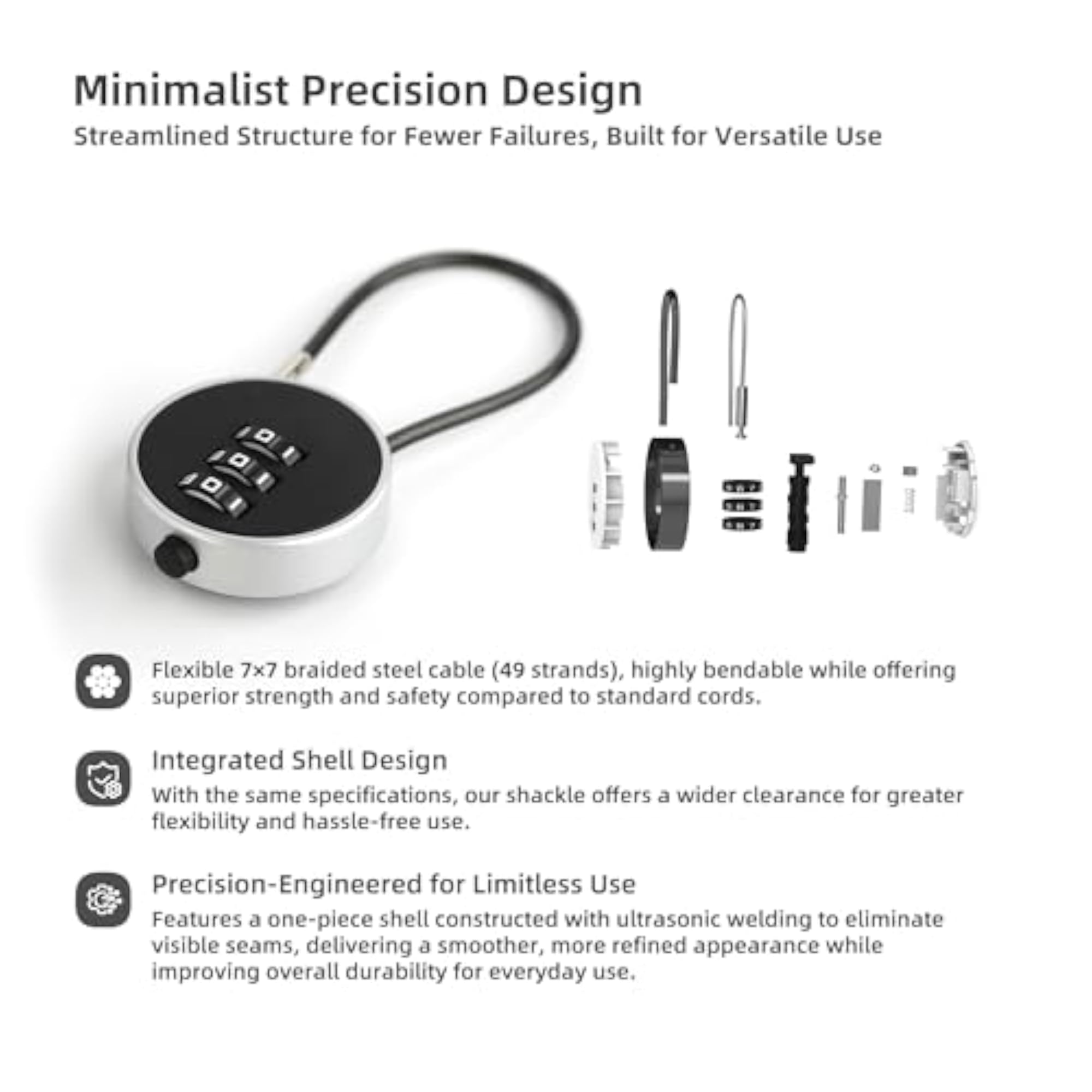 Small Combination Lock for Luggage, Gym Locker